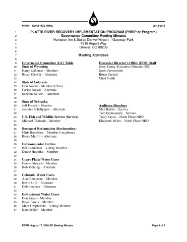 2016 August GC Minutes