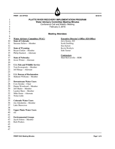 2016 February WAC Minutes