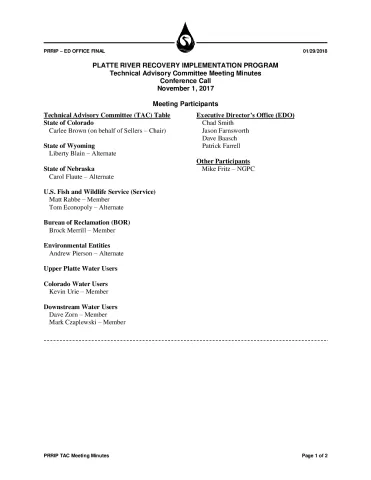 2017 November TAC Minutes