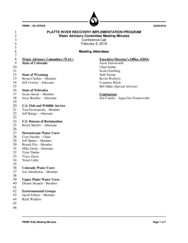 2018 February WAC Minutes