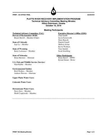 2018 October TAC Minutes