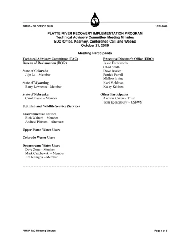 2019 October TAC Minutes