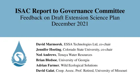 December 2021 ISAC Presentation to the PRRIP GC