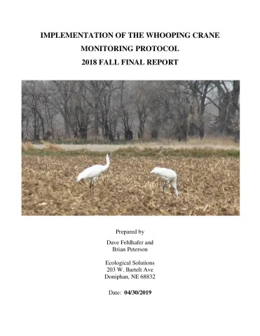 Implementation of the Whooping Crane Monitoring Protocol - Fall 2018