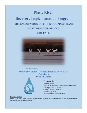 Implementation of the Whooping Crane Monitoring Protocol - Fall 2021 FINAL