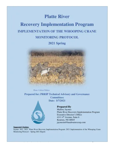 Implementation of the Whooping Crane Monitoring Protocol - Spring 2021 FINAL