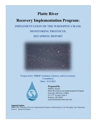 Implementation of the Whooping Crane Monitoring Protocol - Spring 2022 FINAL