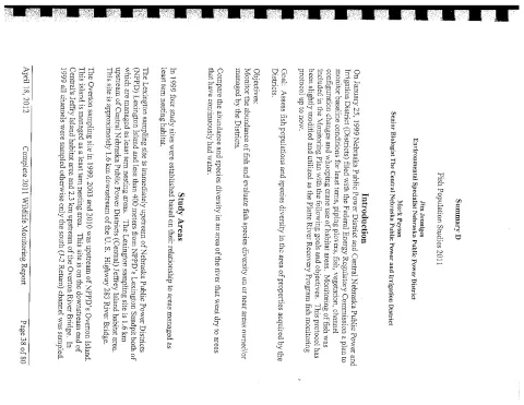 Fish Population Studies 2011