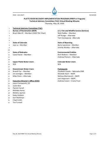 May 28 2020 PRRIP TAC Virtual Meeting Minutes