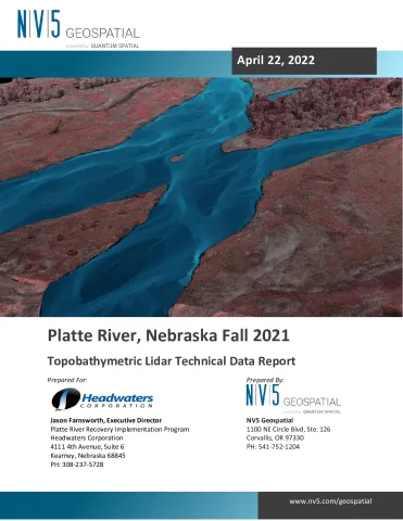 Platte River, Nebraska – Fall 2021: Topo-bathymetric LiDAR Technical Data Report