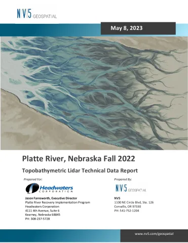 Platte River, Nebraska – Fall 2022: Topo-bathymetric LiDAR Technical Data Report