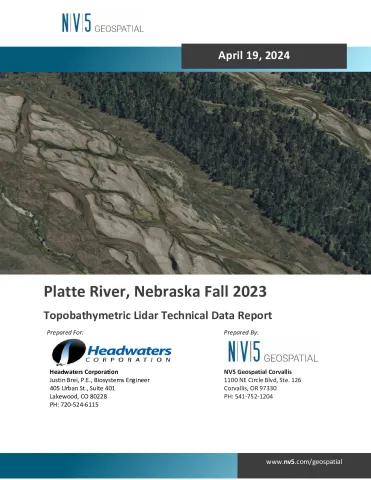 Platte River, Nebraska – Fall 2023: Topo-bathymetric LiDAR Technical Data Report