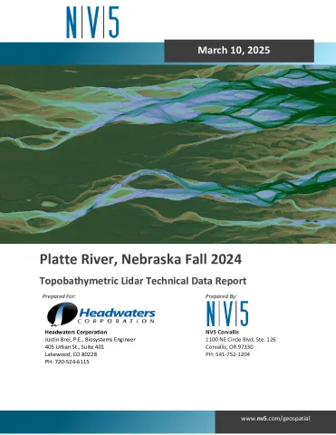 Platte River, Nebraska – Fall 2024: Topo-bathymetric LiDAR Technical Data Report