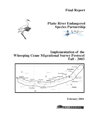 Implementation of the Whooping Crane Monitoring Protocol – Fall 2003