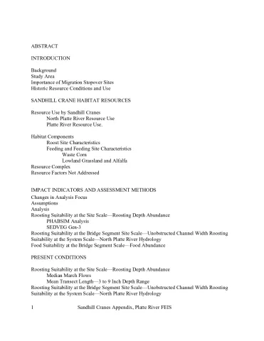 Sandhill Crane Appendix FEIS - Spring Habitat Use in Nebraska