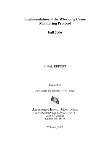 Implementation of the Whooping Crane Monitoring Protocol – Fall 2006