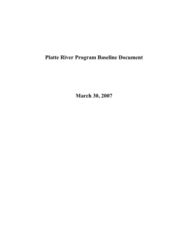 Platte River Program Baseline Document