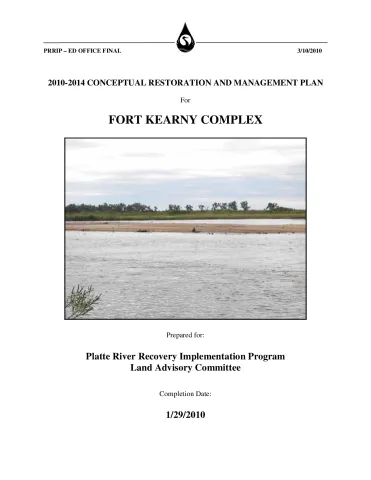 2010-2014 Conceptual Restoration and Management Plan For Fort Kearney Complex