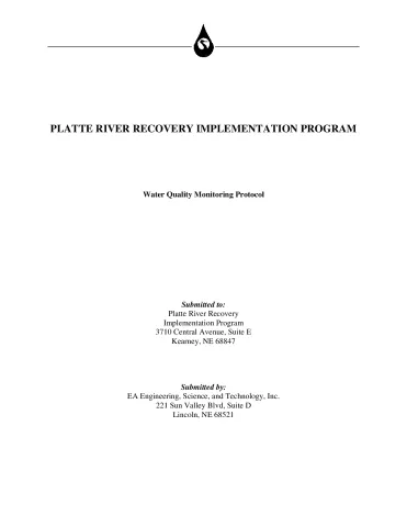 PRRIP Water Quality Monitoring Protocol