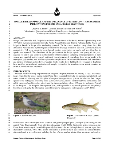 PRRIP 2012 Forage Fish Analysis Report
