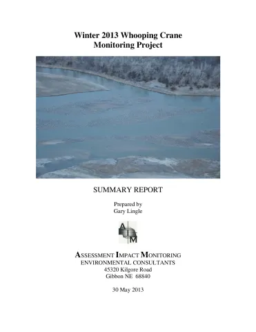 Implementation of the Whooping Crane Monitoring Protocol – Winter 2013