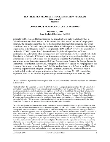 Colorado Depletions Plan Updated December 1 2015