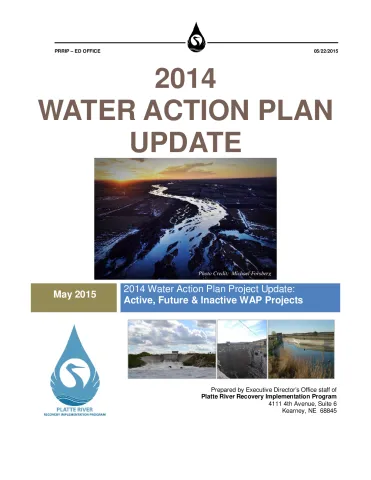 2014 Water Action Plan Project Update: Active, Future & Inactive WAP Projects