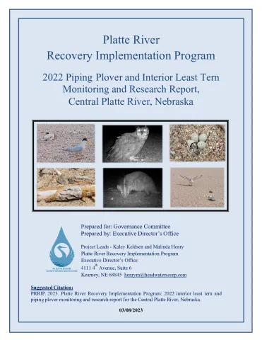 PRRIP 2022 Plover and Tern Monitoring and Research Report FINAL