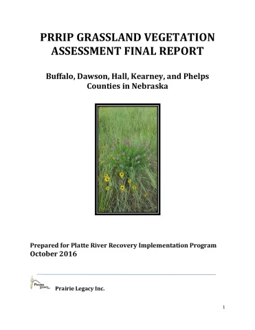 PRRIP GRASSLAND VEGETATION ASSESSMENT REPORT 2016